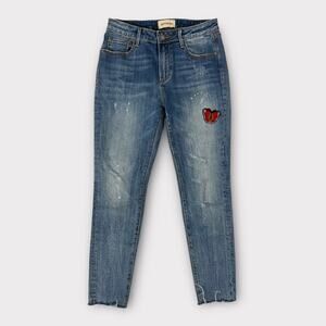 Driftwood Joyce Distressed High Rise Skinny Jeans Size 25